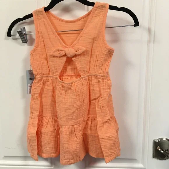 NWT Cat & Jack Peach Sleeveless Summer Dress - Size 3T - Picture 2 of 7